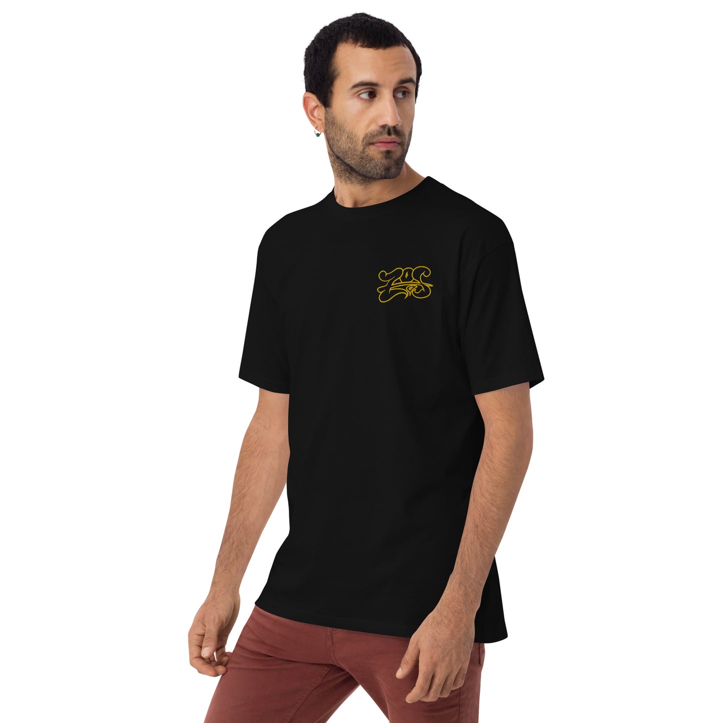 zos yellow embroidery classic tee